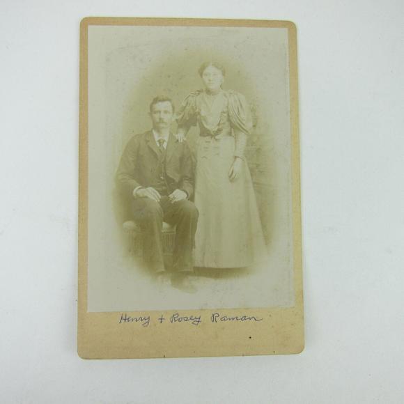 Other - Cabinet Card Photograph Man & Woman Henry & Rosey Raman of Darke Co Ohio Antique